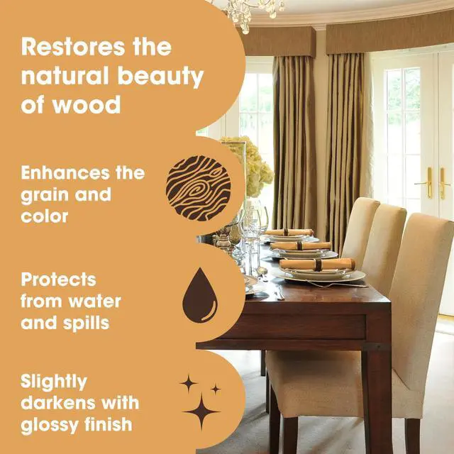 Alt view image 2 of 7 - Boiled Linseed Oil | 250ml / 8.5 Fl Oz | Refined Oil for Wood Furniture, Stone & Metal | Fast Drying Glossy Finish | Restore & Protect | for Tables, Cabinets, Handles, & More