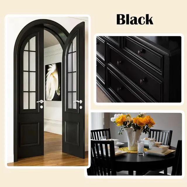 Alt view image 2 of 7 - Furniture Paint Kit 5oz with Tools - Water-based & Low Odor No Sanding No Priming- Matte Finish Indoor Outdoor Wood Paint for Cabinets, Doors, Tables and Dressers - Black