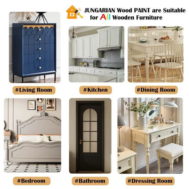 Alt view image 6 of 7 - Furniture Paint Kit 5oz with Tools - Water-based & Low Odor No Sanding No Priming- Matte Finish Indoor Outdoor Wood Paint for Cabinets, Doors, Tables and Dressers - Black