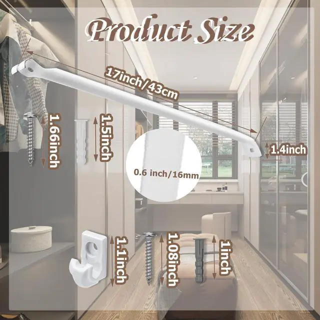 Alt view image 2 of 6 - 6PCS 12 inch Wire Shelf Brackets, Heavy Duty Wire Rack Bracket | Epoxy Steel Brackets for Wire Shelves, Rustproof Steel, Anti-Sag Triangular Support, Easy Install for Closet Garage Laundry