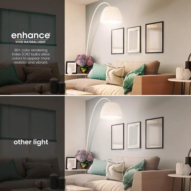 Alt view image 4 of 7 - Enhance A19 LED Light Bulb, 100W Eq, Bright White, 2 Pack