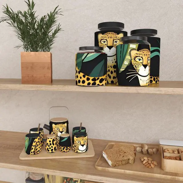Alt view image 5 of 6 - Black Gold Vintage Leopard Peel and Stick Wallpaper 17.5" x 393" | Waterproof Vinyl Self Adhesive Removable Renter Friendly Floral Contact Paper