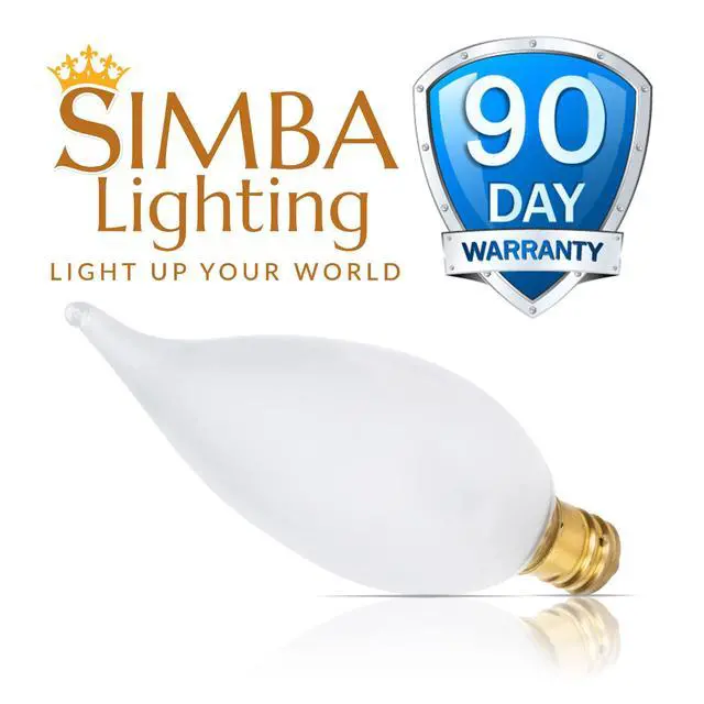 Alt view image 5 of 7 - Candelabra Flame Tip Frosted CA10 40W E12 Base 120V, 12 Pack | Decorative Incandescent Light Bulbs for Chandeliers, Ceiling Fan Lights, Pendants, Wall Sconces, Dimmable, Warm White 2700K