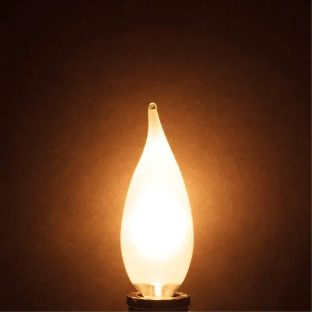 Alt view image 6 of 7 - Candelabra Flame Tip Frosted CA10 40W E12 Base 120V, 12 Pack | Decorative Incandescent Light Bulbs for Chandeliers, Ceiling Fan Lights, Pendants, Wall Sconces, Dimmable, Warm White 2700K
