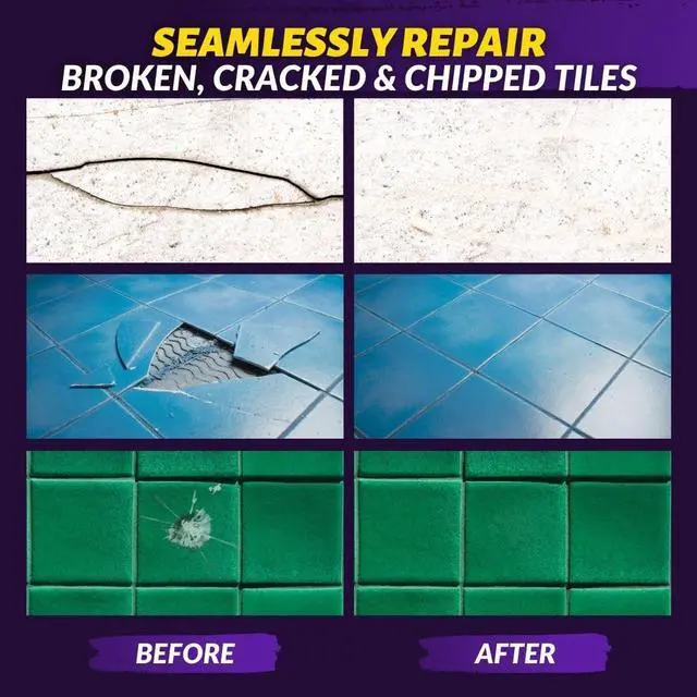 Alt view image 4 of 7 - Tile & Stone Repair Kit | Fix Cracks, Chips, and Scratches on Bathtubs, Tile and Stone Floors, Walls, and Counters | Easy Application with Kneadable Putty
