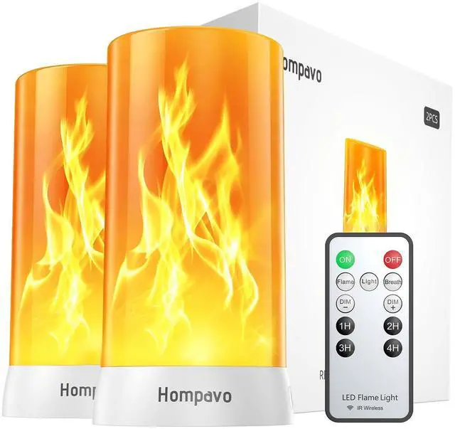Main image of Upgraded Flame Lights with Remote, Timer, 4-Mode Rechargeable | Waterproof LED Battery Operated Flameless Candles, Pillar Flickering Lanterns for Room Patio Wedding Party Halloween Decor, 2