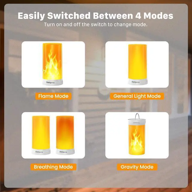 Alt view image 6 of 7 - Upgraded Flame Lights with Remote, Timer, 4-Mode Rechargeable | Waterproof LED Battery Operated Flameless Candles, Pillar Flickering Lanterns for Room Patio Wedding Party Halloween Decor, 2