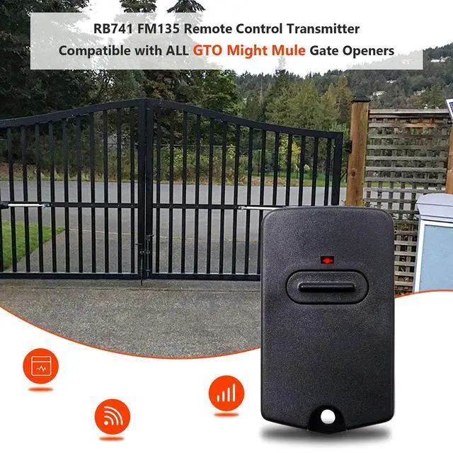 Alt view image 2 of 6 - RB741 for Mighty Mule Gate Opener Remote, 318MHZ (3 Pack) | 9 Dip FM135 Gate Transmitter for MM371W MM572W etc. Compatible with GTO Gate Clicker Garage Door Entry Controller
