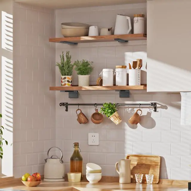 Alt view image 2 of 7 - Floating Shelf Brackets 12 inch 6 Pack L Brackets for Floating Shelves Black Metal Heavy Duty Shelf Bracket for DIY Shelving Brackets Decorative with Mounting Hardware Screws