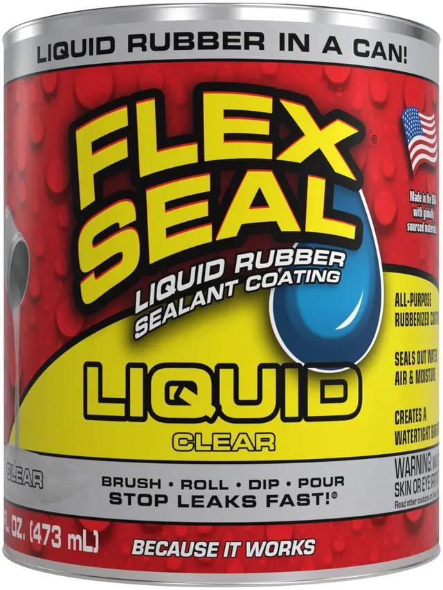Main image of Rubber Coating Sealant, Waterproof, Flexible, Breathable, and UV Resistant, Roof Repair, Basements, RV, Campers, Trailers, Marine, EPDM, Masonry, Clear, 16 oz