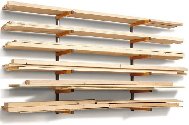 Main image of Wood Rack, 6-Level Wall Mount Lumber Storage Rack for Wood Storage