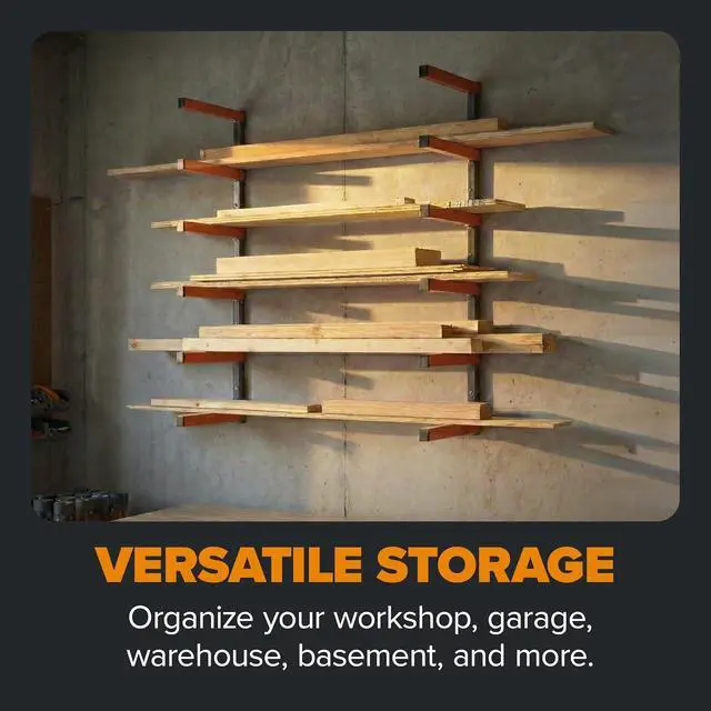 Alt view image 5 of 7 - Wood Rack, 6-Level Wall Mount Lumber Storage Rack for Wood Storage