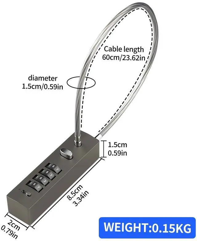 Alt view image 2 of 7 - Outdoor Fence Gate Lock Locker - Bike, Cable Chain, Combination Locks