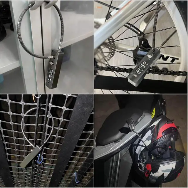 Alt view image 6 of 7 - Outdoor Fence Gate Lock Locker - Bike, Cable Chain, Combination Locks