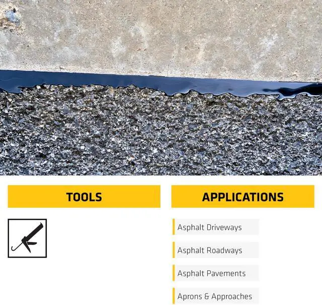 Alt view image 5 of 7 - flex-410 Asphalt Sealant, Black, Self-Leveling Hybrid Sealant for Filling Cracks in Asphalt Driveways, Roadways, and Pavements - 9 fl. oz. Cartridge, Fills Cracks up to 1.5 in. Wide