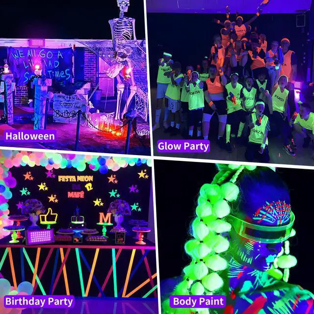 Alt view image 7 of 7 - 50W LED Black Lights with Switch+Plug, IP66 Waterproof, 2 Pack | Blacklight Flood Light for Halloween, Neon Glow Party Supply, Bedroom, Fluorescent Poster, Body Paint, Outdoor