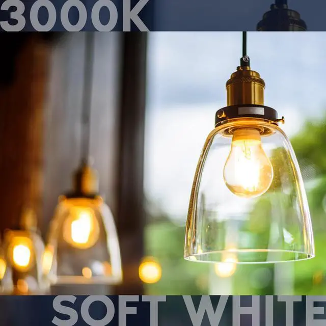 Alt view image 2 of 7 - Vintage A19 LED Light Bulbs 60W Equivalent, 3000K Soft White Dimmable, 800 Lumens, Standard LED Edison Bulb 8W, UL Listed, E26 Base (4 Pack)