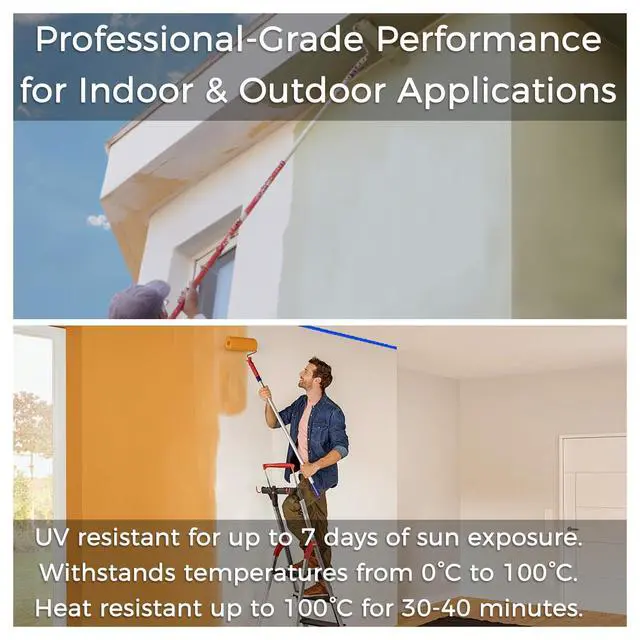Alt view image 7 of 7 - Blue Painters Tape 2 Inch Wide, 12 Rolls, 55 Yards Each, Clean Removal | Cover More per Strip; Crisp Paint Lines; Protect Walls & Trim; Easy to See & Align; Hand Tear, No Tools; No Mid-Project Pause