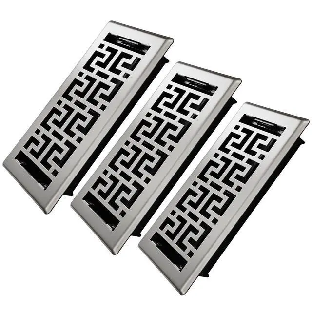Main image of Floor Register 4x10, 3 Pack Heavy Duty Walkable Steel Floor Covers Adjustable Control Lever Thicker 2mm Metal Decorative HVAC Vent Cover for Home Floor