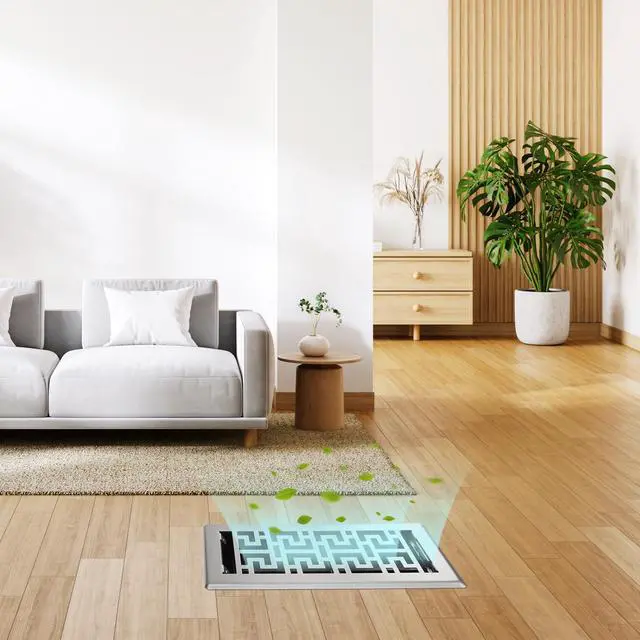 Alt view image 7 of 7 - Floor Register 4x10, 3 Pack Heavy Duty Walkable Steel Floor Covers Adjustable Control Lever Thicker 2mm Metal Decorative HVAC Vent Cover for Home Floor