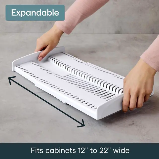 Alt view image 3 of 7 - StoreMore Expandable Cookware Rack with Tall Steel Wires, 12.5"-22" Wide Adjustable Pan Organizer for Kitchen Cabinet Storage, Premium Edition