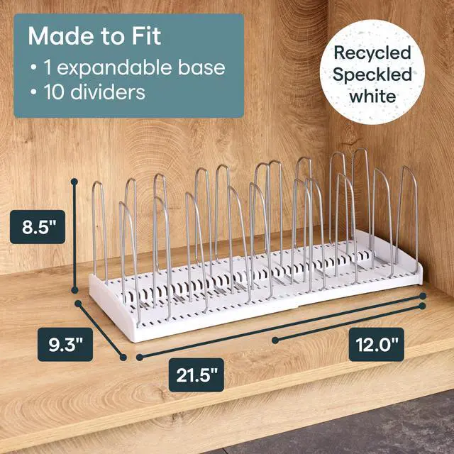 Alt view image 5 of 7 - StoreMore Expandable Cookware Rack with Tall Steel Wires, 12.5"-22" Wide Adjustable Pan Organizer for Kitchen Cabinet Storage, Premium Edition