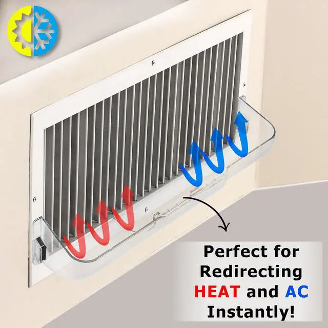 Alt view image 2 of 7 - Heat and Air Vent Deflector 8.5" to 15" Magnetic Non Melting Adjustable for Vents, Sidewall, and Ceiling Registers, 2 Pack