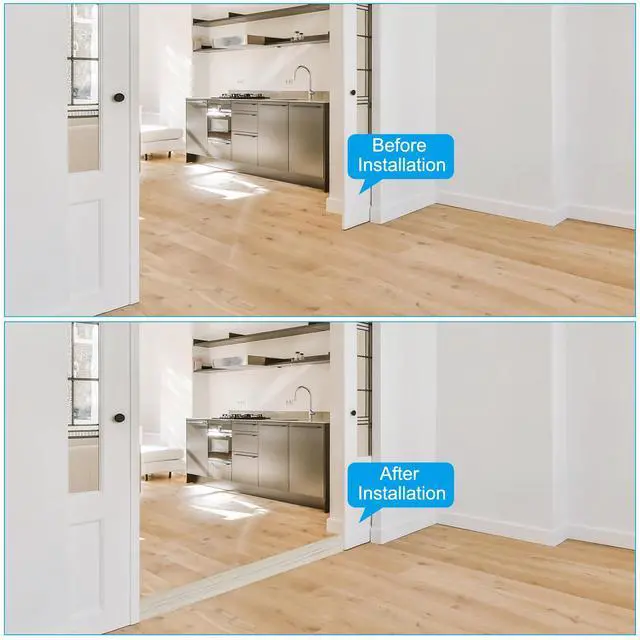 Alt view image 5 of 7 - Self Adhesive Floor Transition Strip 10 ft x 3" Vinyl Flat Divider Flooring for Joining Floor Gaps Carpet Transition Floor Tiles, Gray Wood Grain