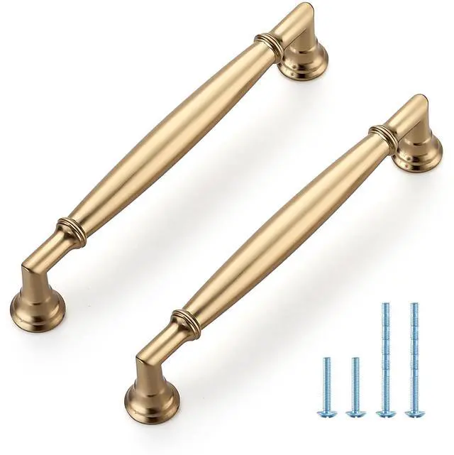 Main image of Champagne Bronze Cabinet Handles 5 Inch Pulls 10 Pack | Zinc Alloy, flexible DIY installation,Screws Included, for Kitchen, Dresser, Closet & Bathroom Cabinets Hardware