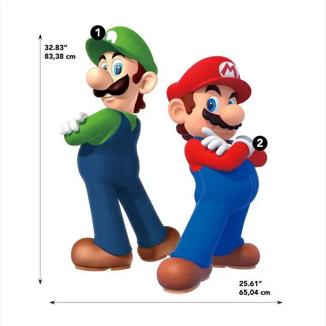 Alt view image 2 of 6 - RMK5223GM Super Mario, Luigi and Mario Peel and Stick Wall Decals