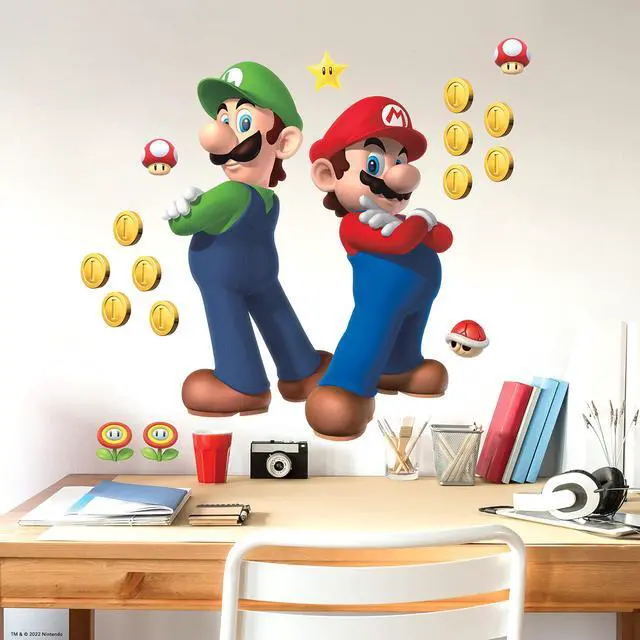 Main image of RMK5223GM Super Mario, Luigi and Mario Peel and Stick Wall Decals