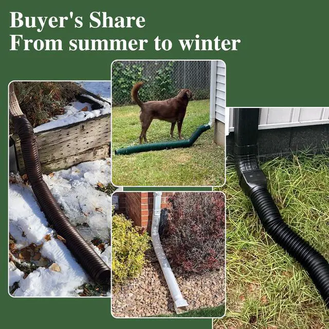 Alt view image 5 of 6 - 1 Pack Flexible Gutter Downspout Extensions Extendable from 21" to 67", Downspout Extender Comes with Adapters, Thickened Down spout Drain Extension for Rainwater Drainage(White)