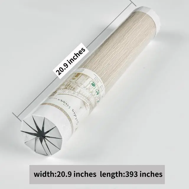 Alt view image 3 of 7 - Grasscloth Wallpaper Peel and Stick 20.9in X 393in Fabric Contact Paper Wall Paper Textured Wallpaper Horizontal Stripes Look Self-Adhesive Thick Vinyl Embossed (Beige)