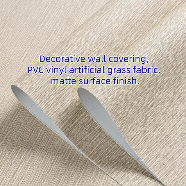 Alt view image 4 of 7 - Grasscloth Wallpaper Peel and Stick 20.9in X 393in Fabric Contact Paper Wall Paper Textured Wallpaper Horizontal Stripes Look Self-Adhesive Thick Vinyl Embossed (Beige)