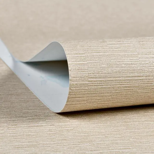 Alt view image 6 of 7 - Grasscloth Wallpaper Peel and Stick 20.9in X 393in Fabric Contact Paper Wall Paper Textured Wallpaper Horizontal Stripes Look Self-Adhesive Thick Vinyl Embossed (Beige)