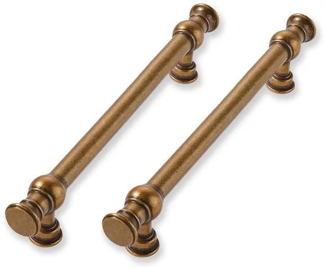 Main image of 10 Pack 5 Inch Hole Center Antique Brass Cabinet Pulls-Heavy Duty Solid Cabinet Handles Suitable for Cabinets, Dressers, Kitchens and Bathroom cabinets
