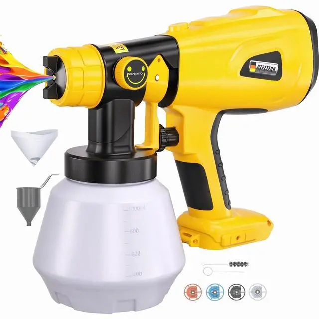 Main image of Paint Sprayer for Dewalt 20V Battery(Battery Not Included), 200W HVLP Cordless Handheld Spray Gun Brushless Motor, with Copper Nozzle, Adjustable Flow for Walls, Fences, Furniture, Cabinets