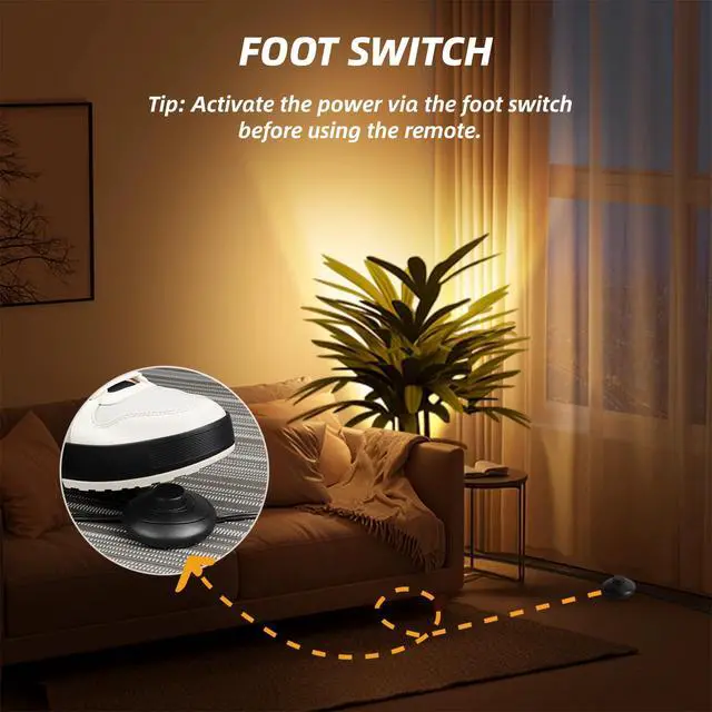 Alt view image 5 of 7 - Up Lights Indoor: 2 Pack 6W GU10 Floor Can Lights, Black | Floor lights for living room: 3000K uplighting for plants and dark corners, replaceable GU10, 5.9 ft cord and foot switch