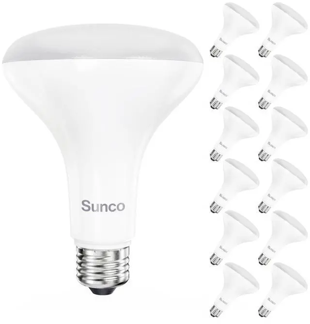 Main image of Sunco 12 Pack BR30 LED Bulb Flood Light, E26, 16W=100W, 5000K Daylight | 1600LM, Dimmable, Indoor, Home, Bedroom, Kitchen Lighting, Recessed Can Light Bulbs, Medium Base, Recessed Flood Light Bulbs