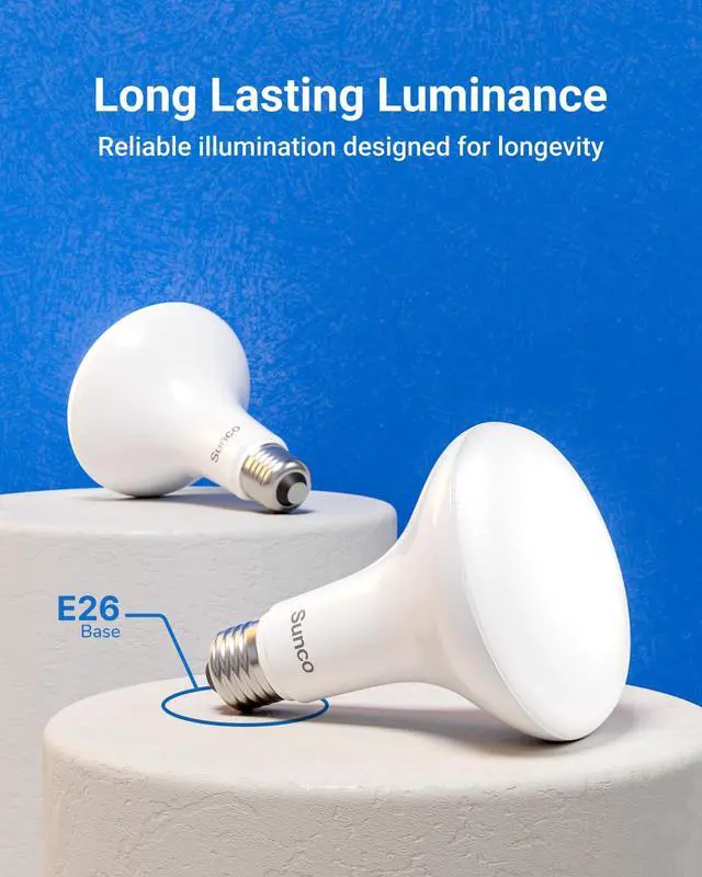 Alt view image 2 of 7 - Sunco 12 Pack BR30 LED Bulb Flood Light, E26, 16W=100W, 5000K Daylight | 1600LM, Dimmable, Indoor, Home, Bedroom, Kitchen Lighting, Recessed Can Light Bulbs, Medium Base, Recessed Flood Light Bulbs