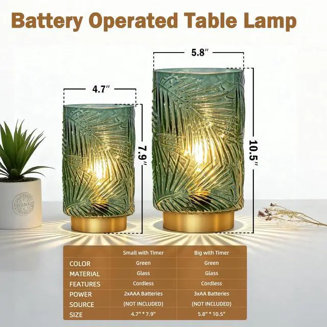 Alt view image 3 of 7 - Battery Operated Lamp with Timer, Cordless Table Lamp Decorative