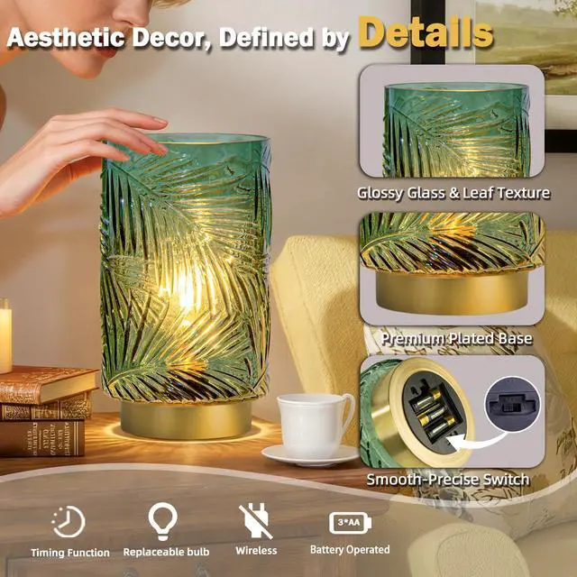 Alt view image 6 of 7 - Battery Operated Lamp with Timer, Cordless Table Lamp Decorative
