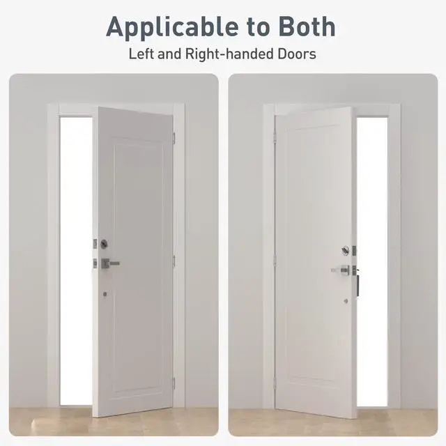 Alt view image 6 of 7 - 4 Inch Self Closing Door Hinges, 2 Pack Spring Loaded Door Hinges with 5/8'' Radius Corners, Brushed Nickel UL Listed,Adjustable Tension for Garage, Front Door, for Left and Right Hand Door
