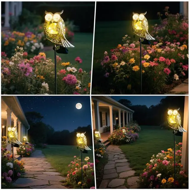 Alt view image 5 of 6 - Solar Lights Outdoor Decor, Solar Owl Yard Decorations Outdoor | Garden Decorative, IP65 Waterproof, Gifts for Women Mom, for Yard Patio Lawn Pathway Landscape