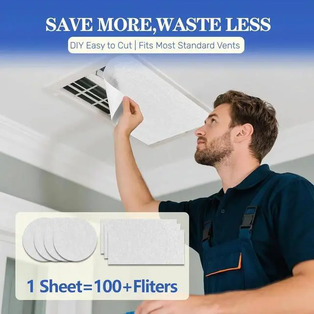 Alt view image 4 of 6 - MERV 13 Air Filter Material -23 Ft² Cut to Fit Air Filter Media for Home HVAC, Furnace, AC & Purifier -Filters Dust and Pet Dander as Small as 0.3 Microns-Easy DIY with Hook Tape