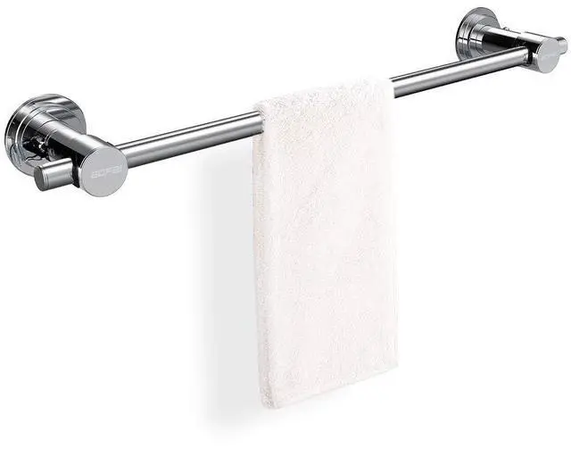 Main image of 24 inch Suction Cup Towel Bar, Chrome | Repositionable & Powerful Vacuum Suction