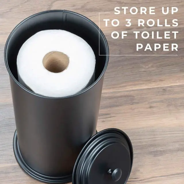 Alt view image 4 of 7 - Free Standing Extra Large Toilet Paper Holder - Matte Black