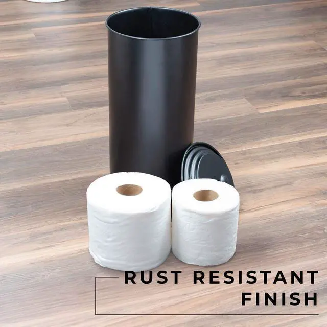 Alt view image 5 of 7 - Free Standing Extra Large Toilet Paper Holder - Matte Black