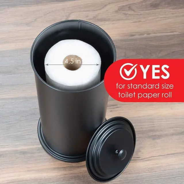 Alt view image 6 of 7 - Free Standing Extra Large Toilet Paper Holder - Matte Black