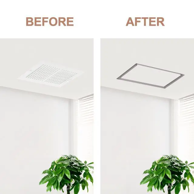 Alt view image 3 of 7 - Flush Wall Vent Cover 6x10 Inch for Drywall Vent, Metal Wall-Mounted Air Register Grille, Easy Install, Paintable, (White, 1 Pc, No Manual Damper)